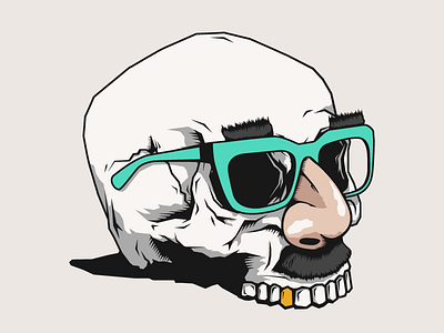 All Fun and Games bones glasses illustration illustrator skull vector