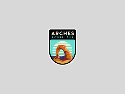 National Park Badges - Arches arches badge design graphic illustration national park vector