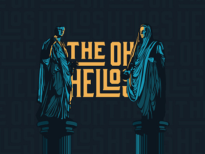 The Oh Hellos apparel band branding design identity illustration logotype poster shirt statue type typography