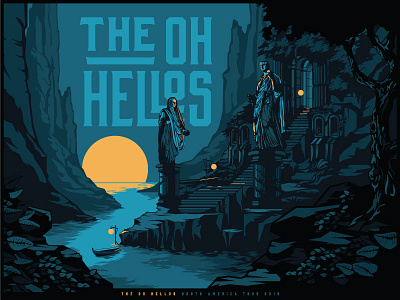 The Oh Hellos Spring Tour 2018 band branding gig identity illustration landscape logotype poster statue tour