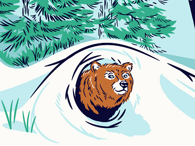 Wake Up! bear design illustration outdoors promotional sale spring winter woods