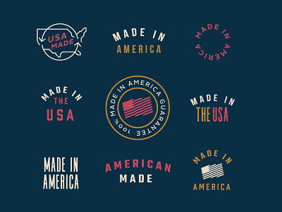 Made in the USA apparel badge branding design identity illustration lettering type typography