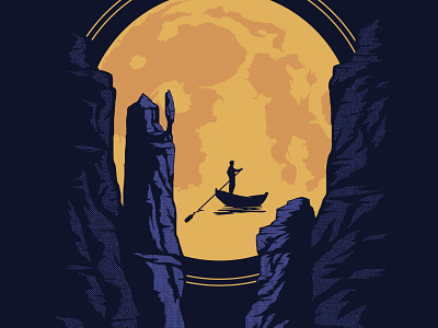 Covenhoven apparel band canyon design gondola illustration merch moon music shirt surreal tour
