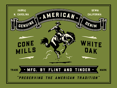 An American Classic apparel branding denim design horse identity illustration logotype shirt type typography