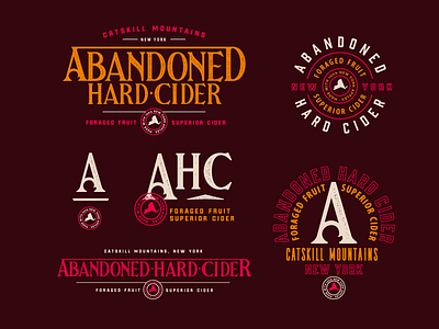 Abandoned Hard Cider Badges alcohol apparel badge beer branding cider design identity logotype shirt type typography