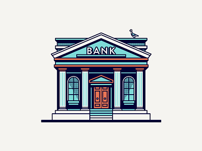 The Bank bank design editorial finance graphic icon illustration