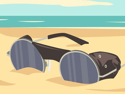 Shades beach design editorial illustration retail sale sunglasses