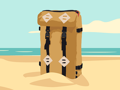Topo Klettersack backpack beach design editorial illustration retail sale topo