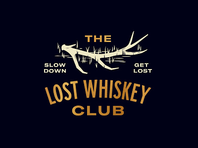 The Lost Whiskey Club antler apparel branding design identity illustration logotype outdoors shirt type typography whiskey