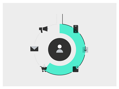 MParticle data design editorial icon illustration tech