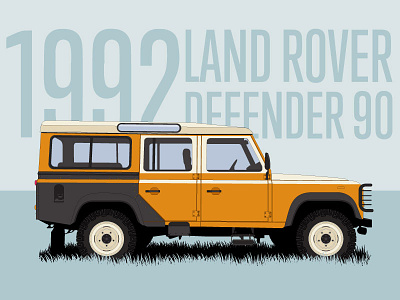 1992 Land Rover Defender 90 apparel car design graphic illustration land rover shirt truck vector vehicle