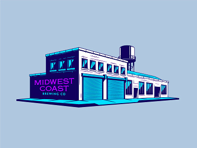 Midwest Coast Brewing apparel branding building design graphic illustration shirt vector