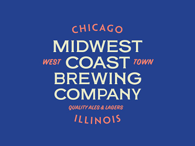 Midwest Coast Brewing apparel badge branding brewery chicago graphic identity lettering logo shirt type typography vector