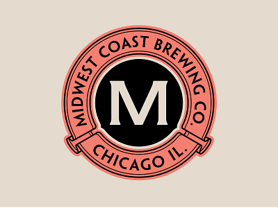 Midwest Coast Brewing apparel badge beer branding brewery chicago identity logo patch shirt type vector