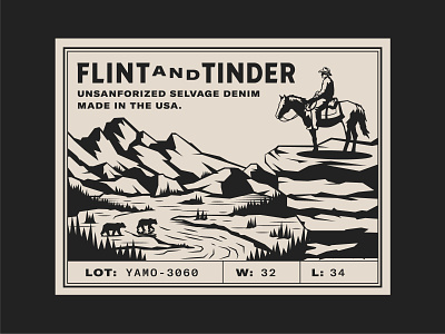 Flint and Tinder apparel badge branding illustration logo shirt vector