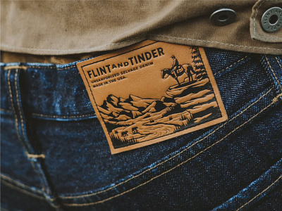 Flint and Tinder apparel branding design identity illustration shirt typography vector