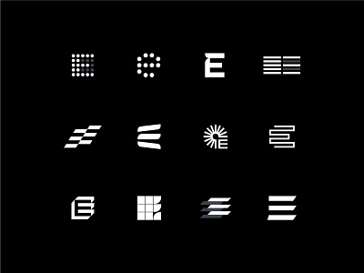 E Monograms branding design identity logo type vector