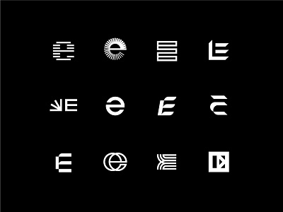 E Monograms branding icon identity logo logotype type typography vector