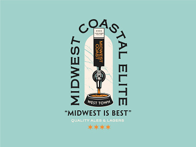 Midwest Coastal Elite apparel badge branding design graphic illustration shirt type typography vector