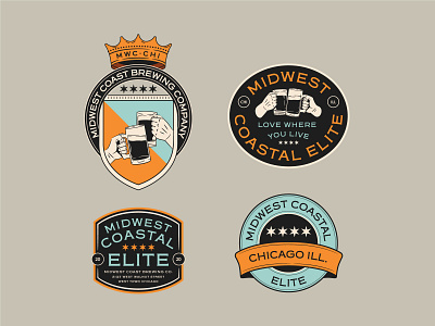 Midwest Coastal Elite apparel badge branding design graphic identity illustration logo pin shirt sticker vector