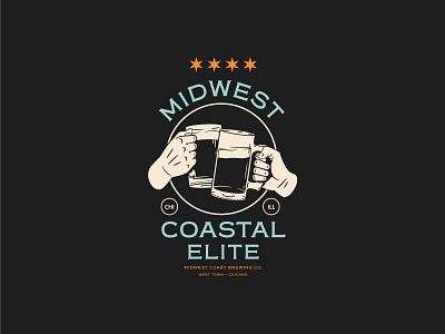 Midwest Coastal Elite apparel badge beer branding brewery chicago design graphic identity illustration shirt vector