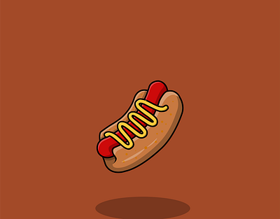 hotdog - vector illustration animation cartoon concept design flat flatdesign food hotdog illustration logo vector