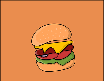 Burger Food - Vector Illustration animation burger cartoon concept design flat flatdesign food illustration junkfood logo vector
