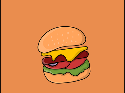 Burger Food - Vector Illustration