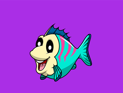 Cute Fish Mascot Cartoon Style animation cartoon concept design fish flat flatdesign illustration logo vector