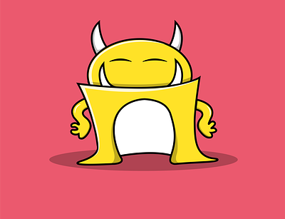 Cute Yellow Monster animals animation cartoon concept design flat illustration logo mascot vector