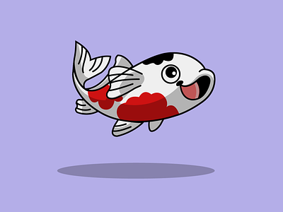 Koi Fish cartoon design fish flat illustration logo ocean vector water