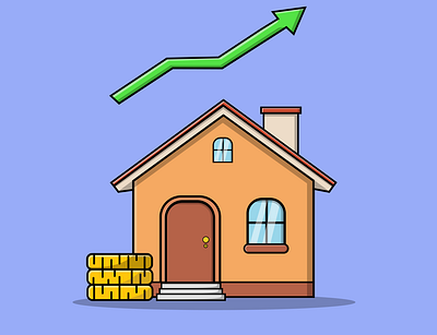 House Prices Statistic and Gold business cartoon design finance graphic design house illustration property vector