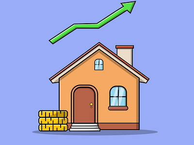 House Prices Statistic and Gold business cartoon design finance graphic design house illustration property vector