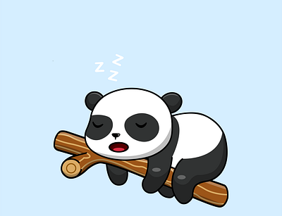 Cute Panda Sleeping animal cartoon cute design flat graphic design illustration panda pet vector