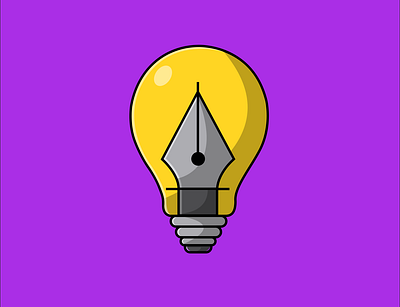 Lamp With Pen Tool adobe illustrator cartoon design flat graphic design icon illustration lamp logo pentool tool vector