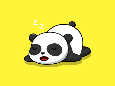 Cute Panda Sleeping bamboo cartoon character china design flat graphicdesign icon illustration logo mascot panda sleeping vector