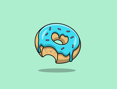 Melting Doughnut branding cartoon design dessert flat food graphic design illustration logo sweet tasty vector