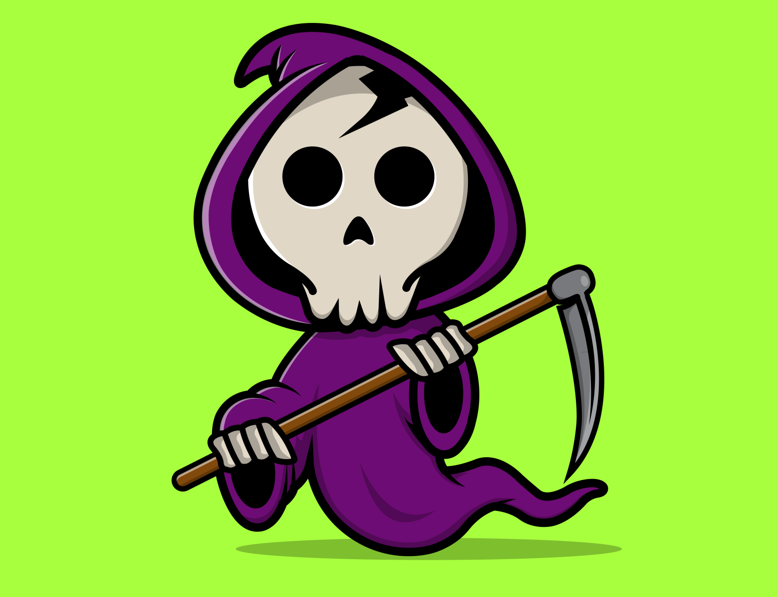 Cute Grim Reaper Holding Scythe by Moksha Labs on Dribbble