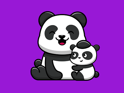 Cute Panda Mother And Baby Panda