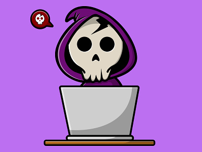 Grim Reaper Using Laptop deadline