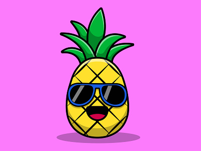 Cute Pineapple Wearing Glasses funny
