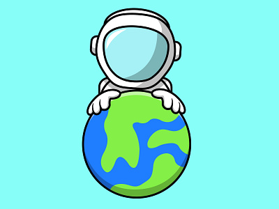 Cute Astronaut Holding Earth