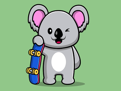 Cute Koala Holding Skateboard health