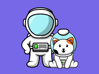 Cute Astronaut With Cat graphic