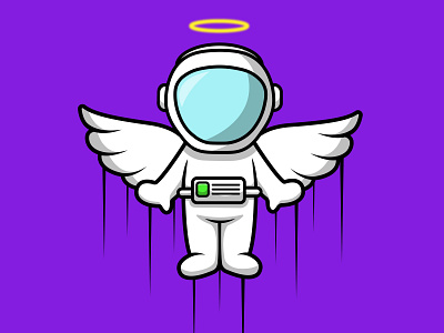 Cute Astronaut Angel Flying