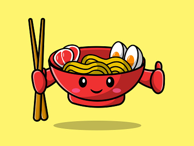 Cute Ramen Holding Chopstick funny