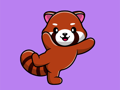 Cute Red Panda By Moksha Labs On Dribbble