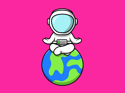 Cute Astronaut Meditation On Earth fantasy