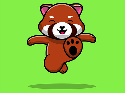 Cute Red Panda Kicking By Moksha Labs On Dribbble