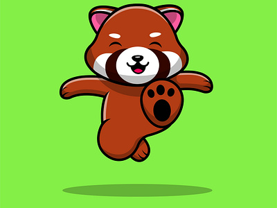 Cute Red Panda Kicking